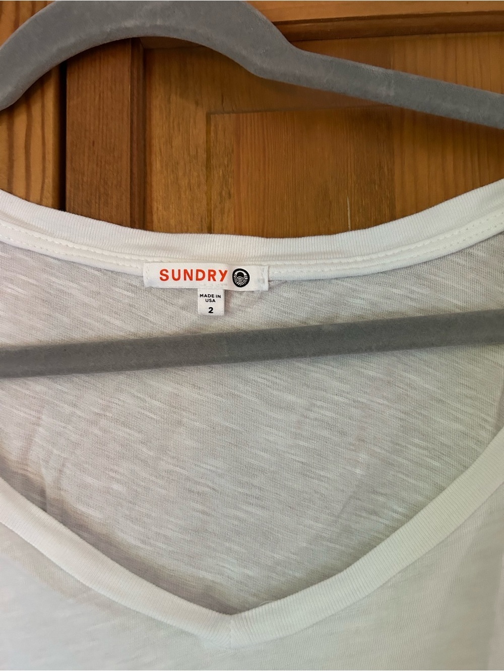 Sundry White V-Neck Tee Shirt